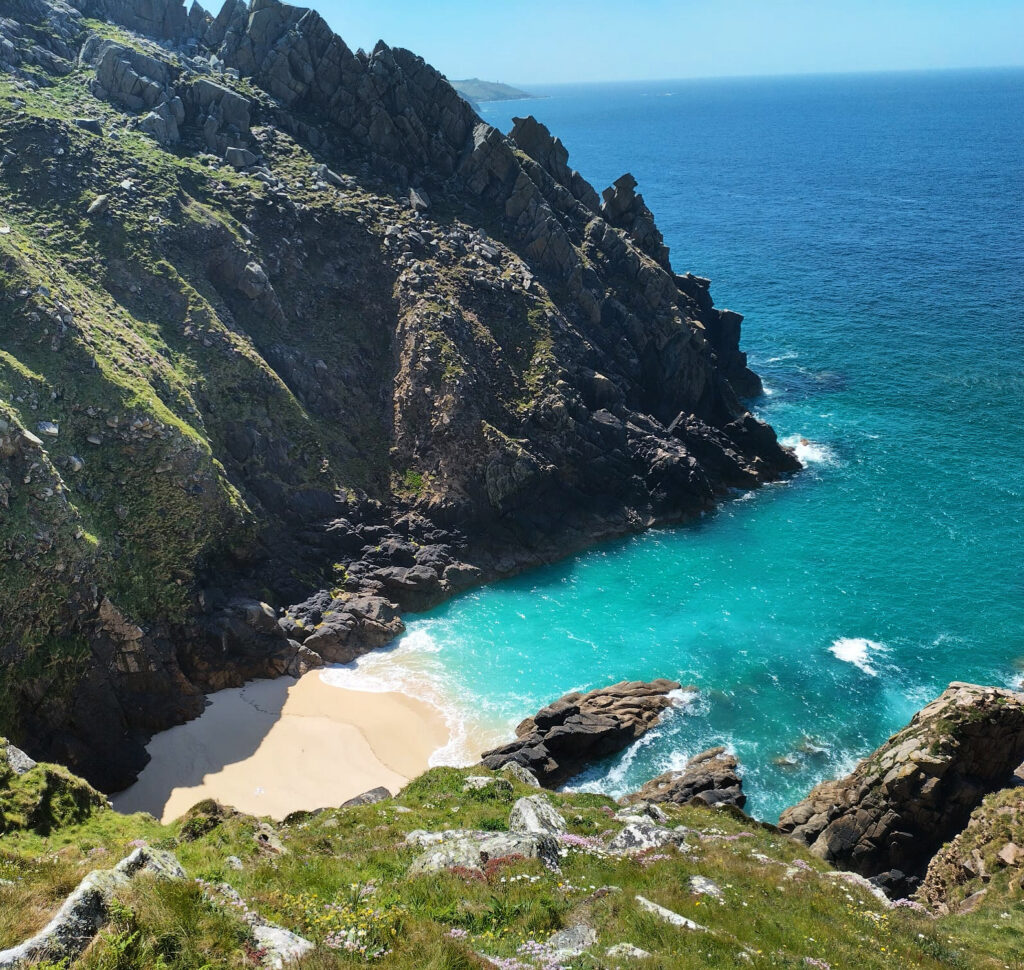 Mediterranean blue seas in Cornwall 